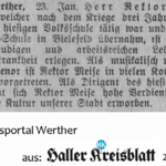 Haller Kreisblatt, 1930 01 23, Sterbeanzeige Rektor Albert Meise