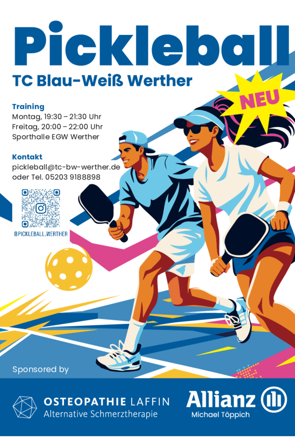 Das Plakat zur Sportart Pickleball ist zu sehen.