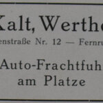 Anzeige Auto-Frachtfuhrgeschäft Otto Kalt