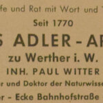 Anzeige Witter's Adler-Apotheke