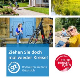Das Plakat läd zu Radtouren ein.