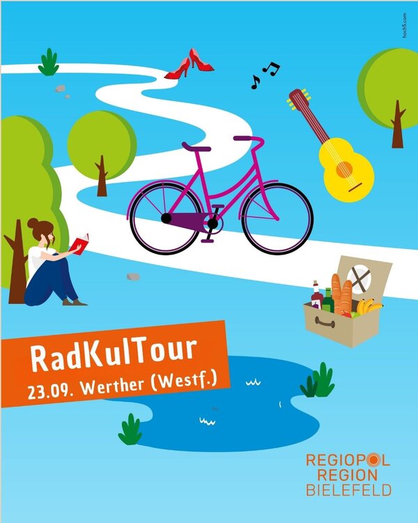 Buntes Radplakat ist zu sehen.